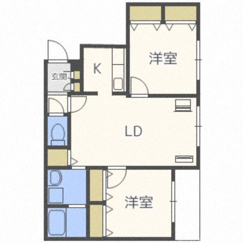 RAFFIA(2LDK/4階)の間取り写真
