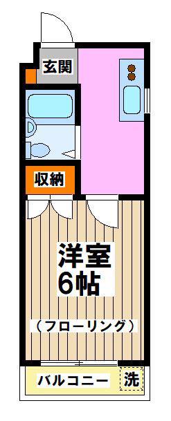サンライズ須崎(1K/1階)の間取り写真