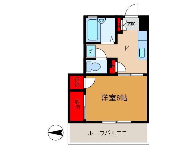 ハイムSK(1K/3階)の間取り写真