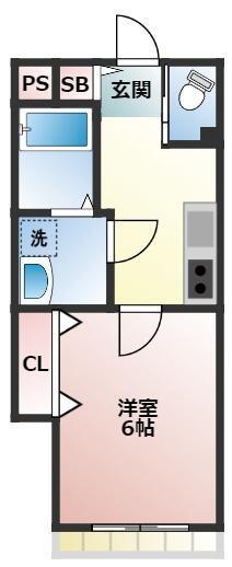 ココフォレスト(1K/1階)の間取り写真