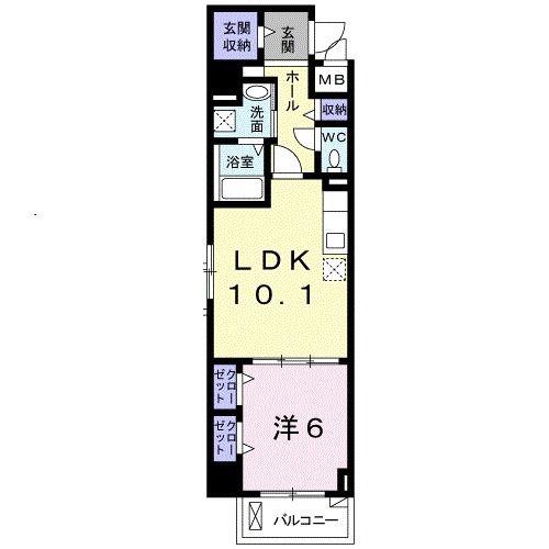 ラポール 白糸(1LDK/3階)の間取り写真