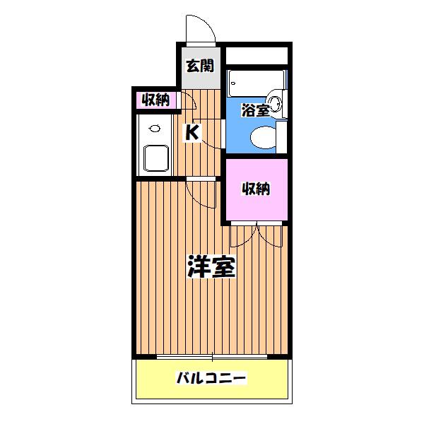 キャトルセゾン清新(1K/3階)の間取り写真