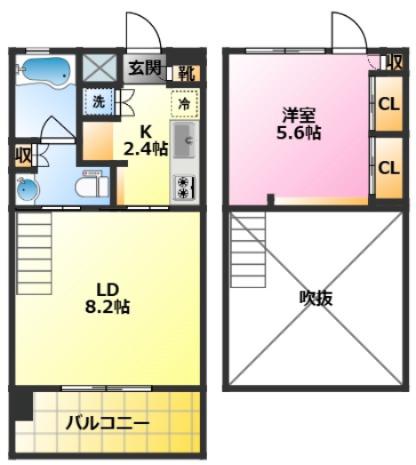 ドゥーエ新丸子(1LDK/7階)の間取り写真