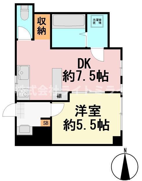 松尾ビル(1DK/1階)の間取り写真