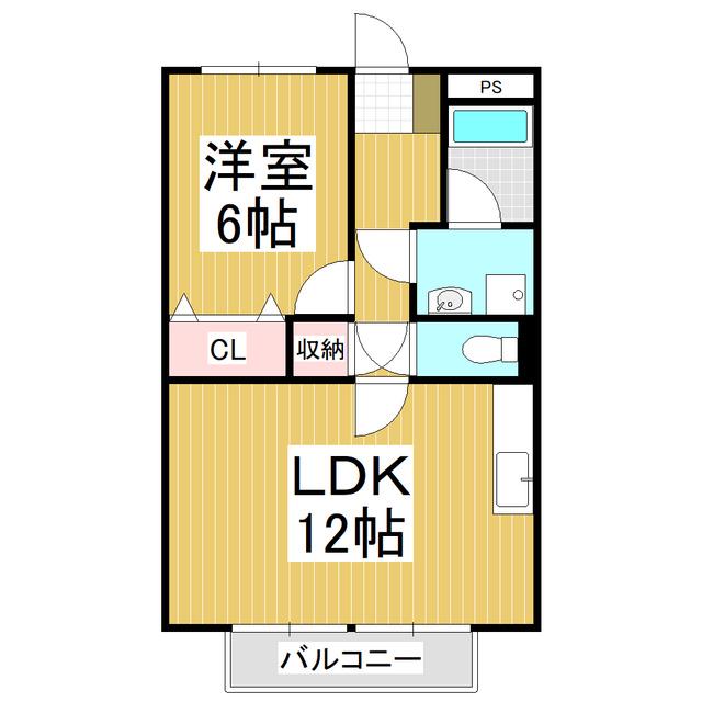 SURPLUS TWO塩原A(1LDK/1階)の間取り写真