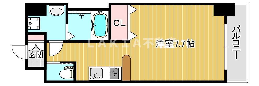 エグゼ大阪BAY(ワンルーム/6階)の間取り写真