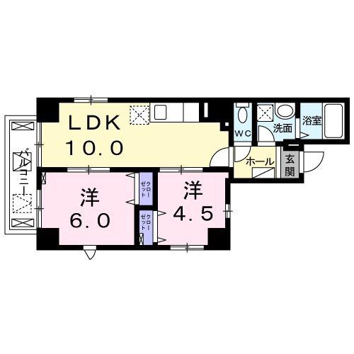 L PLAGE(2LDK/3階)の間取り写真