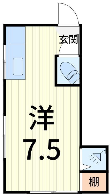 東荘(ワンルーム/3階)の間取り写真