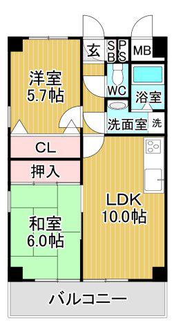 メゾンルレーヴⅠ(2LDK/3階)の間取り写真