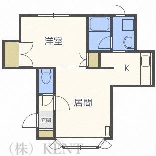 フォーサイトフラワー(1LDK/2階)の間取り写真