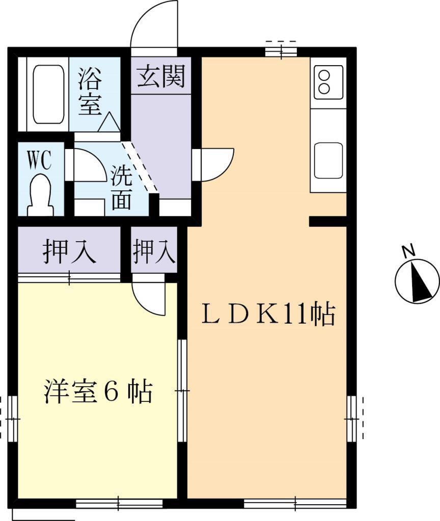 セントラルエステートF(1LDK/1階)の間取り写真