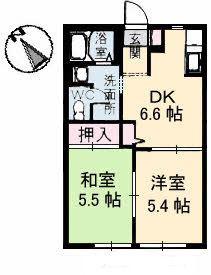 ハイランドパラツ(2DK/1階)の間取り写真