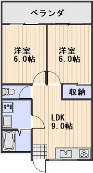 リレイズ並木町(2LDK/2階)の間取り写真