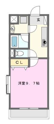 マンションARROZ(1K/2階)の間取り写真