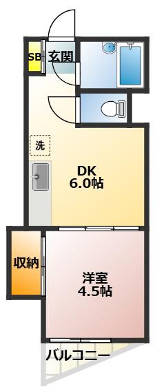 ガーデンヒル(1DK/3階)の間取り写真