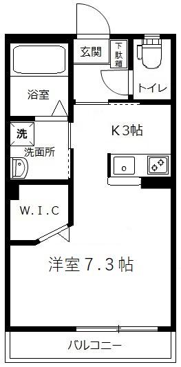 メルベイユ南太田(1K/2階)の間取り写真