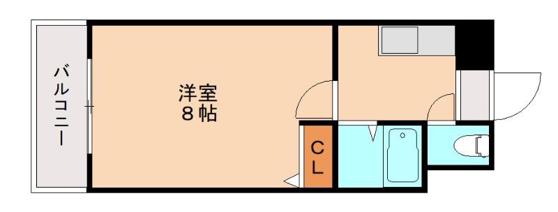 ロイヤルブリッジ(1K/6階)の間取り写真