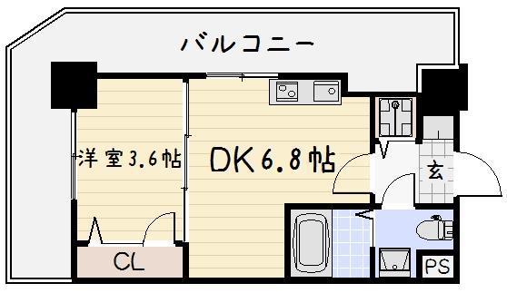 NO.71オリエントトラストタワー(1DK/5階)の間取り写真