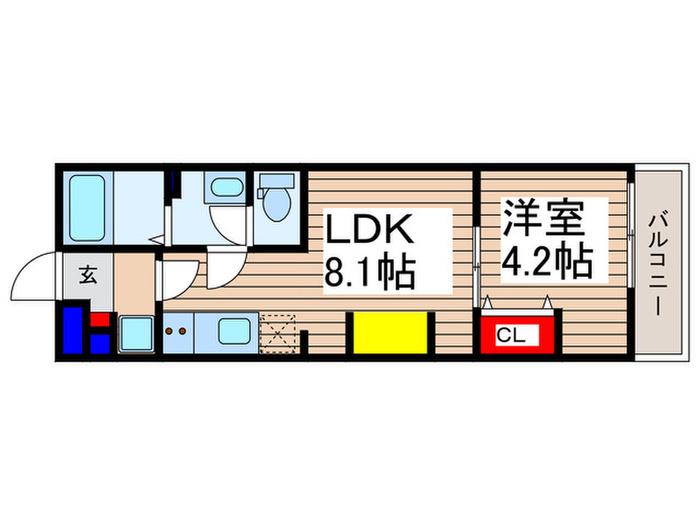 LIV水子(1LDK/2階)の間取り写真
