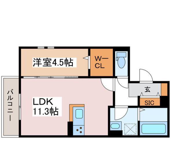 ROCKWELL元町(1LDK/2階)の間取り写真