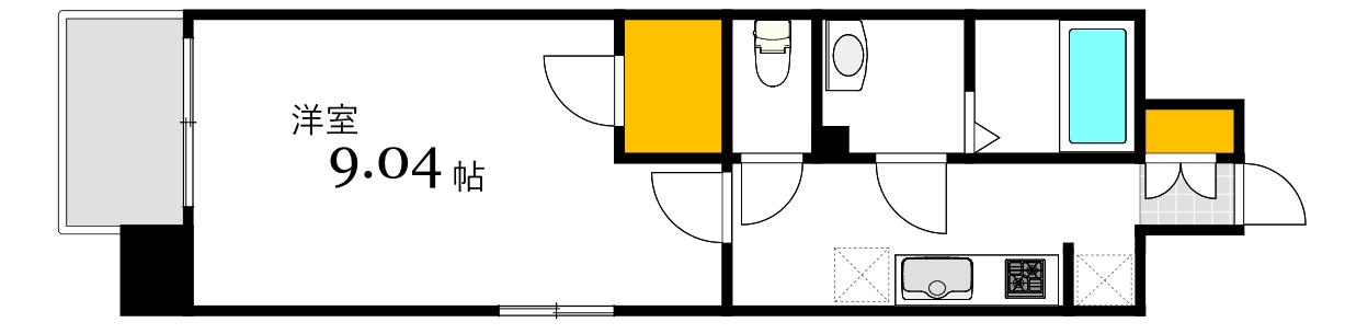 第32友建ビル(1K/8階)の間取り写真