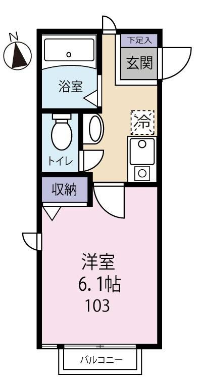 小田急線 千歳船橋駅 徒歩8分 2階建 築15年(1K/1階)の間取り写真