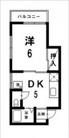 コーポ常徳(1DK/1階)の間取り写真