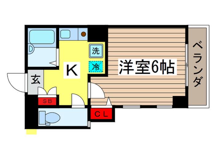 コルトンシャルルマーニュ(1K/2階)の間取り写真