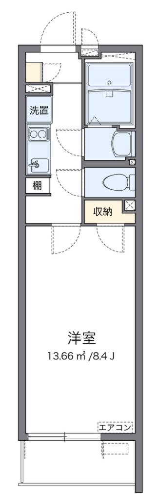 クレイノ旭(1K/2階)の間取り写真