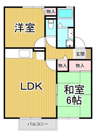 ネクステージ御園(2LDK/2階)の間取り写真