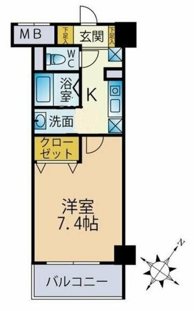 セリテ板宿(1K/1階)の間取り写真