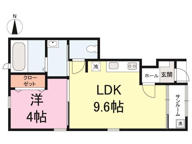 ル・シャロン(1LDK/1階)の間取り写真