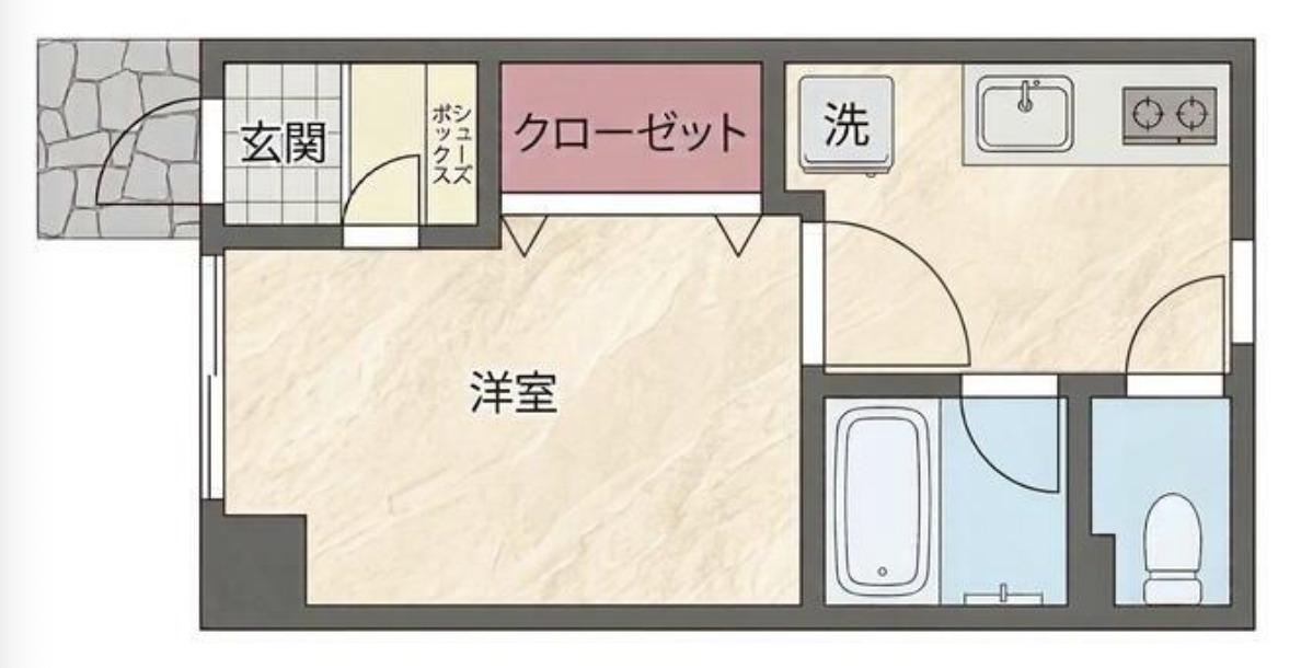 ハイツカワイ(1K/1階)の間取り写真