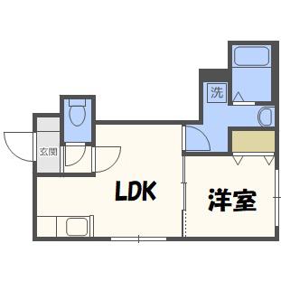 テナチュール(1LDK/3階)の間取り写真