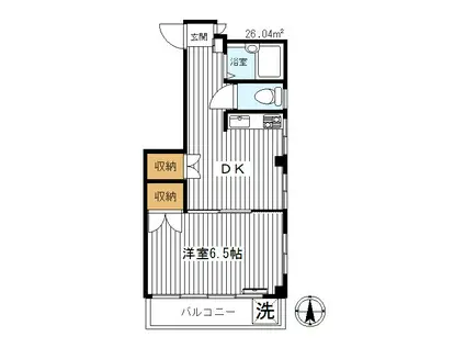 タムラビル(1K/3階)の間取り写真