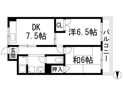 メゾン三宅2(2DK/3階)の間取り写真