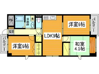 フレア21(3LDK/5階)の間取り写真