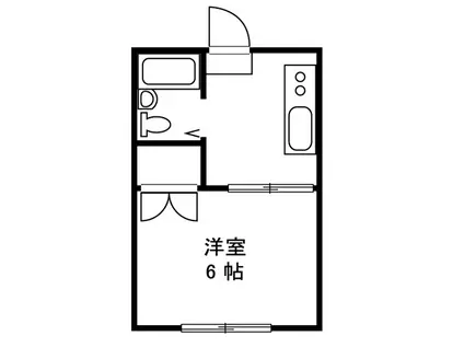 正喜荘(1K/2階)の間取り写真