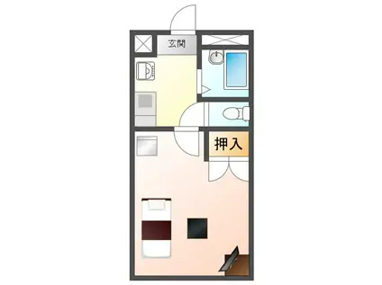 レオパレスフジ 203(1K/2階)の間取り写真