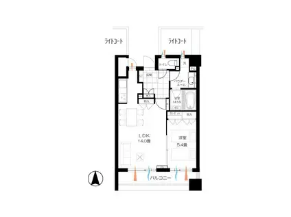 サウスコンフォート三鷹(1LDK/10階)の間取り写真
