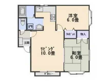 サンビレッジ大倉(2LDK/1階)の間取り写真