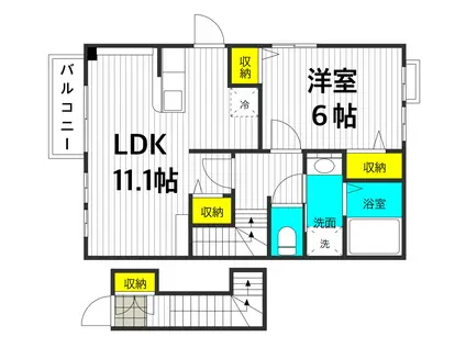 セレニテ(1LDK/2階)の間取り写真