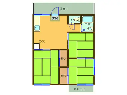 コーポ行友A(3DK/2階)の間取り写真