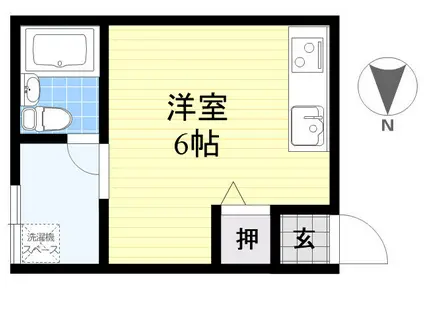 アパートKAI(ワンルーム/2階)の間取り写真