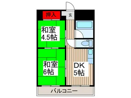 サワーマンション(2DK/1階)の間取り写真