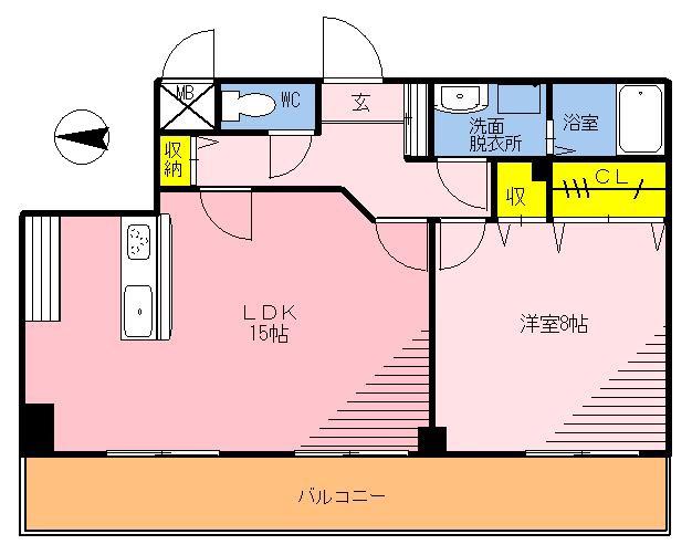 グリシーナT.T(1LDK/5階)の間取り写真