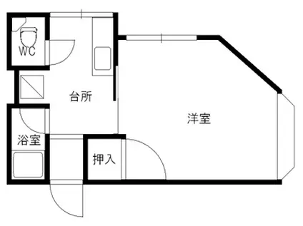 加賀ハイツマキ(1K/1階)の間取り写真