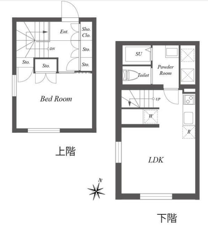 PASEO SANGENJAYA イースト ウエスト パセオ三軒茶屋(1LDK/1階)の間取り写真