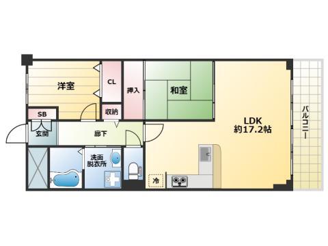 シャンボール舞子(2LDK/4階)の間取り写真
