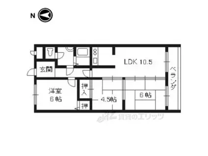 ラポート宇治川(3LDK/3階)の間取り写真